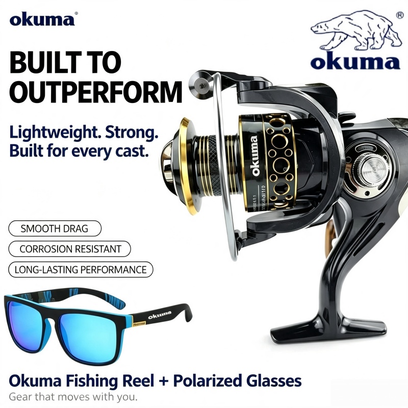 Trolling Reel - OKUMA-Spinning Reel, MetalUltra Light Fishing Reel,